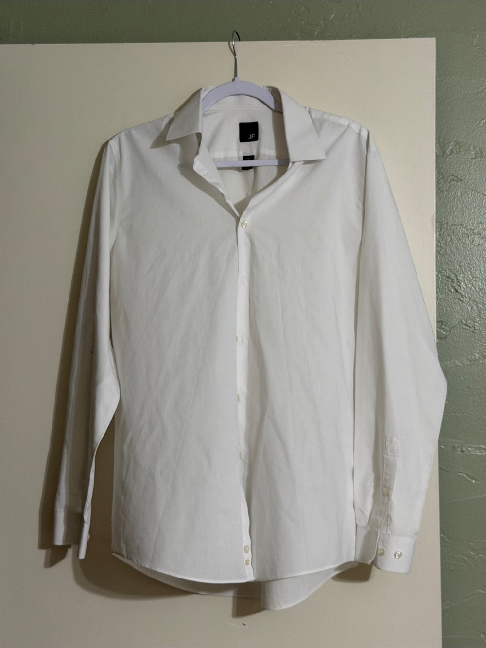 JF J. Ferrar White Men's Button-Down Dress Shirt